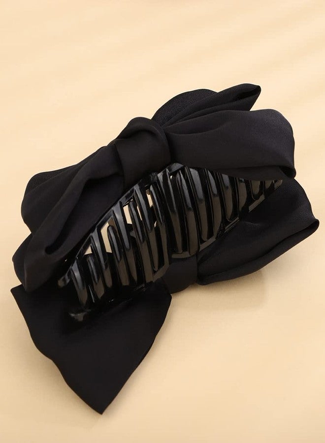 Wiwpar Big Hair Clips Bow Claw for Women Girls Thin Thick Hair Barrettes Nonslip Bows Jaw Accessories for Curly Hair Halloween Costume (Black) - Image 5
