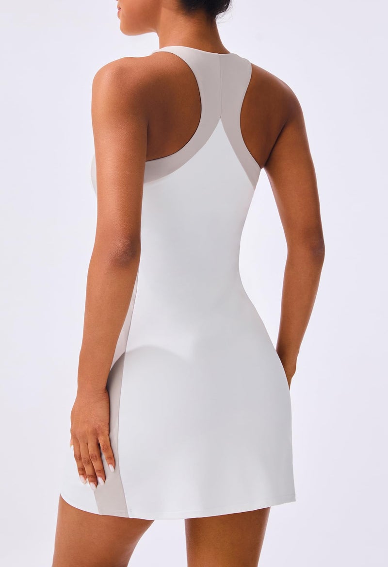 JOYSPELS Athletic Tennis Golf Dress for Women with Built-in Bra & Separate Shorts Pockets Colorblock Spring Summer Dresses Workout Active Sports - Image 2