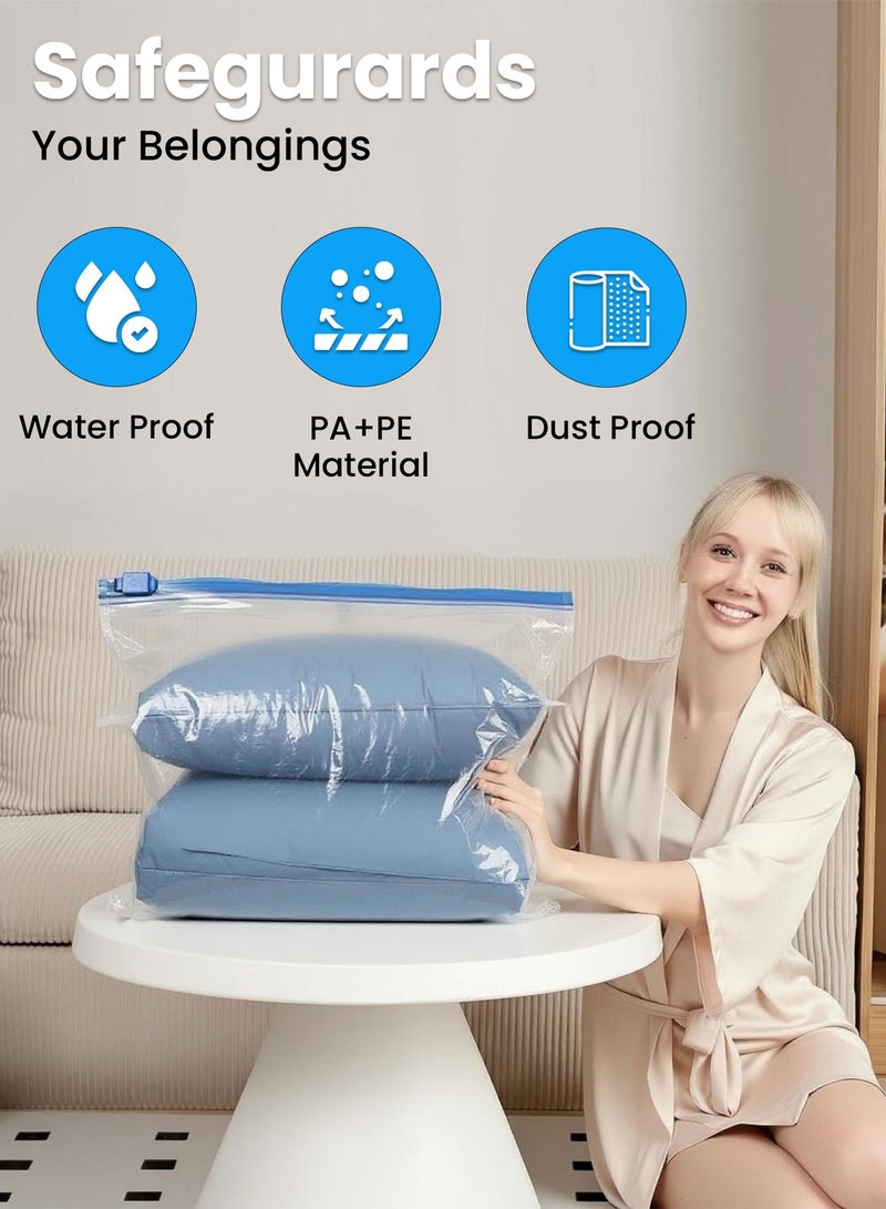 MODANOIR 16PCS Premium Vacuum Storage Bags with Hand Pump – Reusable Space Saver Bags for Clothes, Bedding, Duvets, Pillows & Travel, Includes 4 Sizes (4 Small, 4 Medium, 4 Large, 4 Extra Large) - Image 4