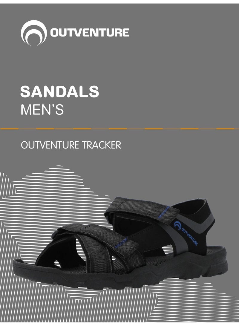 Outventure Track Men's Hiking Sandals – Black Durable Outdoor Sandals with High-Traction Sole and Adjustable Straps - Image 2
