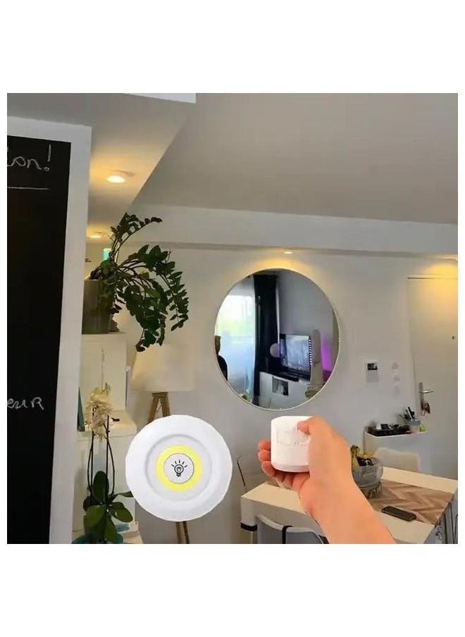 yongsheng 3-Piece Wireless Remote Controlled Under Cabinet LED Lights White Emergency Night Lights, Rechargeable Under Cabinet Lighting Wireless Wall Lights, Hallway Lighting, LED Pat Lights, Cabinets, Wardrobes, Hallway Bedroom Corridor Lights  - Image 3