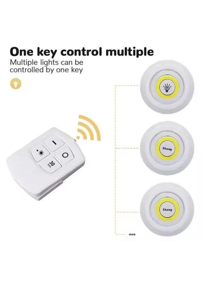 yongsheng 3-Piece Wireless Remote Controlled Under Cabinet LED Lights White Emergency Night Lights, Rechargeable Under Cabinet Lighting Wireless Wall Lights, Hallway Lighting, LED Pat Lights, Cabinets, Wardrobes, Hallway Bedroom Corridor Lights  - Image 4