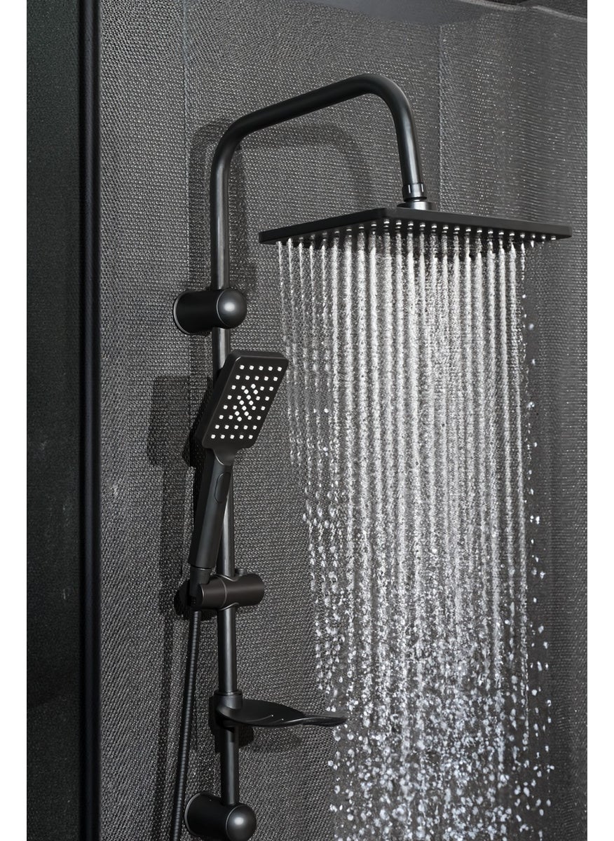 Ömas Otomasyon Ömas Automation Premium Matte Black Head Shower Set, Matte Black Sprinkler Head Shower Set, Premium Robot Shower Set, Shower Set, Black Shower Set  - Image 1