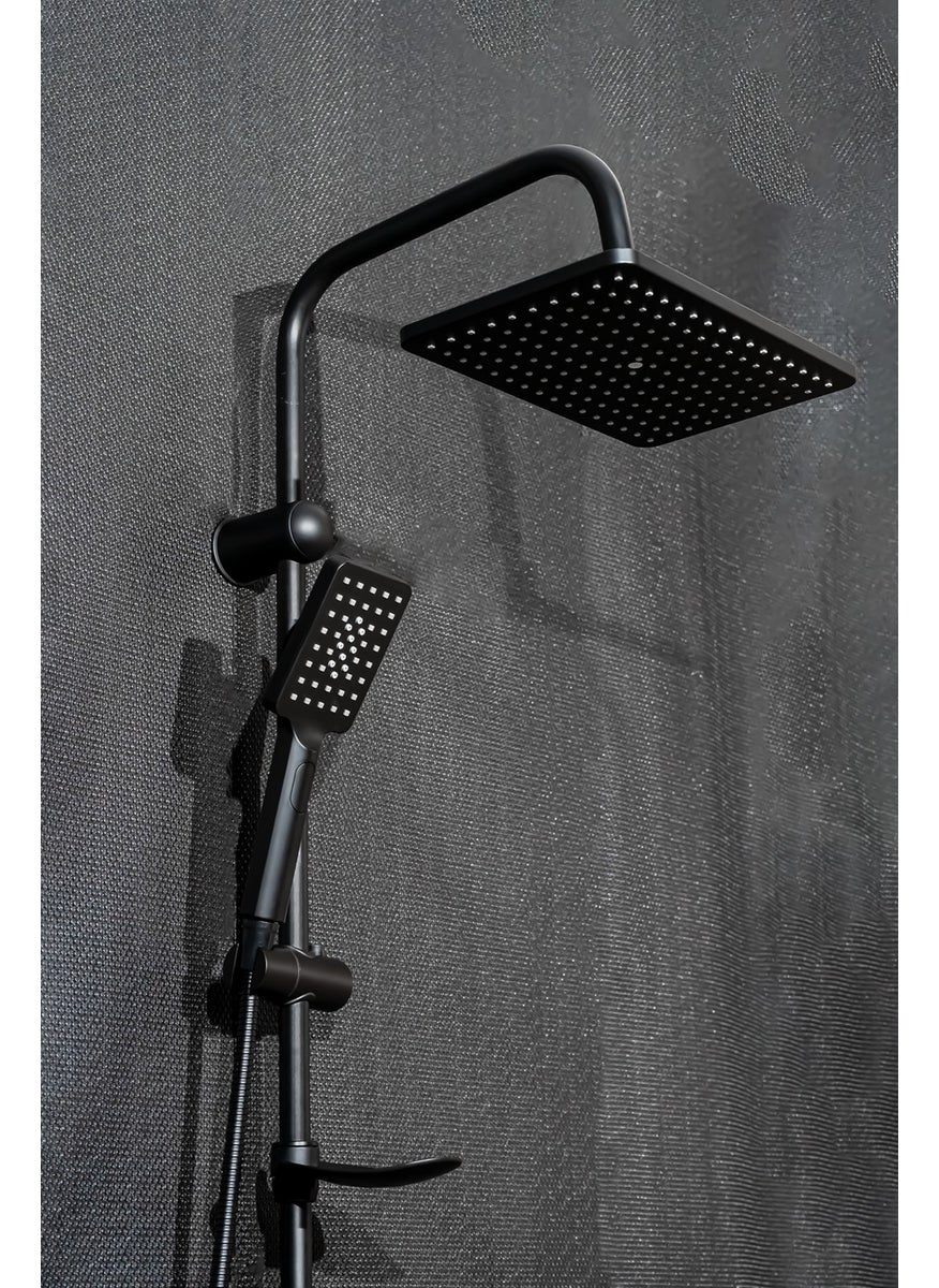 Ömas Otomasyon Ömas Automation Premium Matte Black Head Shower Set, Matte Black Sprinkler Head Shower Set, Premium Robot Shower Set, Shower Set, Black Shower Set  - Image 3