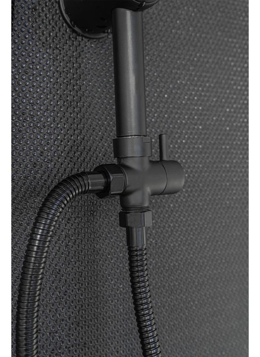 Ömas Otomasyon Ömas Automation Premium Matte Black Head Shower Set, Matte Black Sprinkler Head Shower Set, Premium Robot Shower Set, Shower Set, Black Shower Set  - Image 4