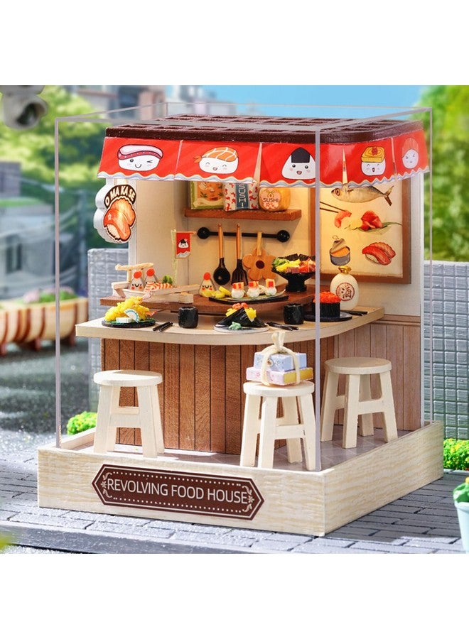 فليفر مجموعة منزل دمية مصغر يمكنك صنعه بنفسك مع غرفة إبداعية مع أثاث كهدية فنية رومانسية (منزل طعام دوار) - Image 3