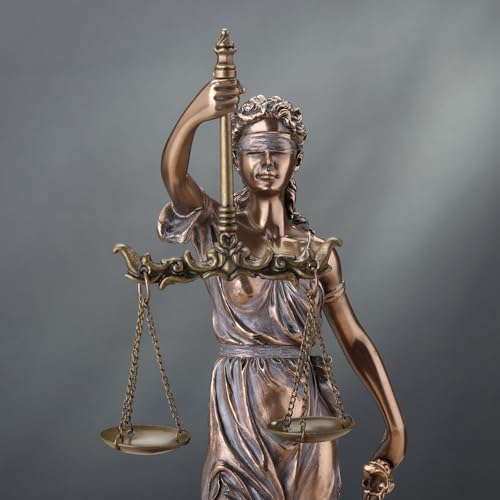 Veronese Design Cold Cast Bronze Cardinal Virtues Our Lady of Justice Statue Figurine, 11 3/4 Inch - Image 4