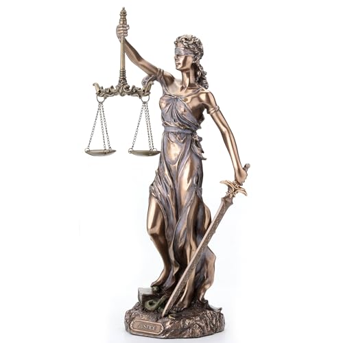 Veronese Design Cold Cast Bronze Cardinal Virtues Our Lady of Justice Statue Figurine, 11 3/4 Inch - Image 1