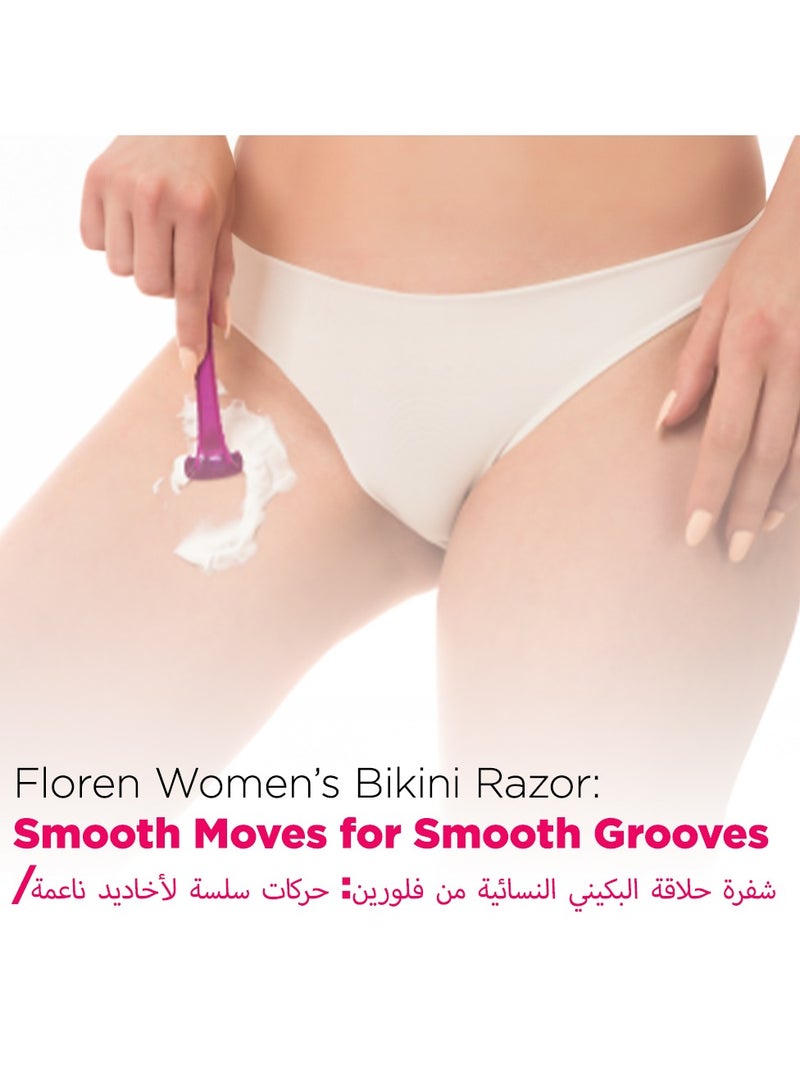 Floren Floren Bikini Line Razor for Women | Aloe Vera & Vit E | Gentle on Skin | Hair Removal Razor | No Irritation | Pack of 2  - Image 5
