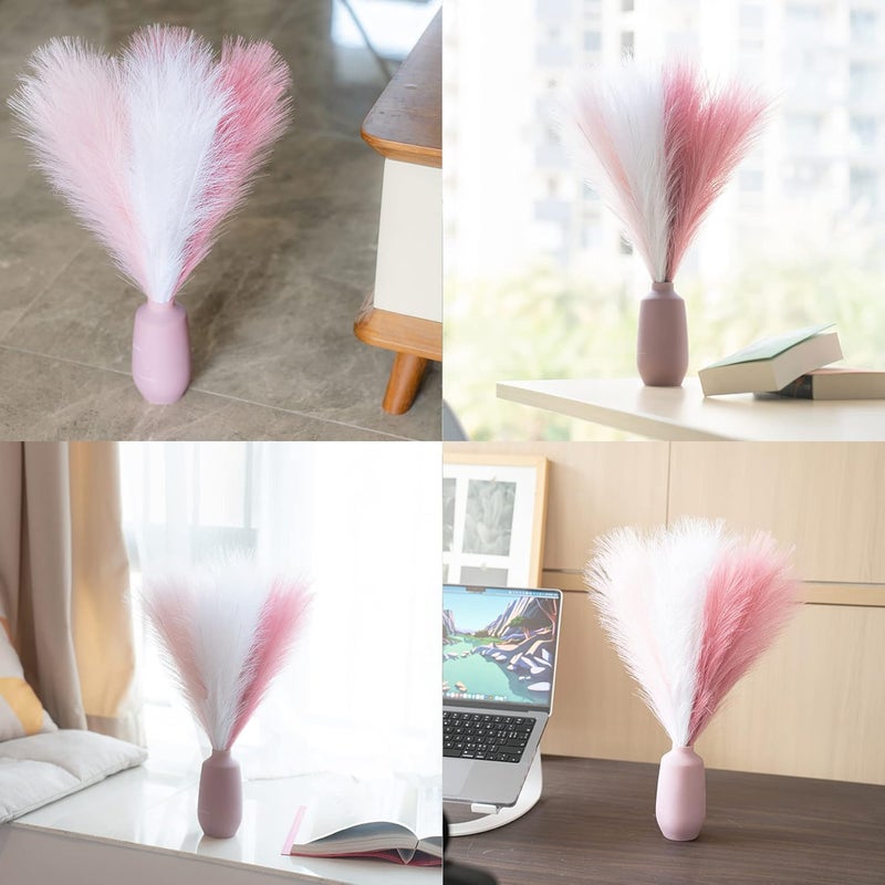 EVODIS Faux Pampas Grass Decor, 18"/45cm Artificial Pampas Grass Fluffy 6 Stem pompous Grass Flower Arrangement for Boho Home Wedding Decoration (Blush,Cream,Pink) - Image 5