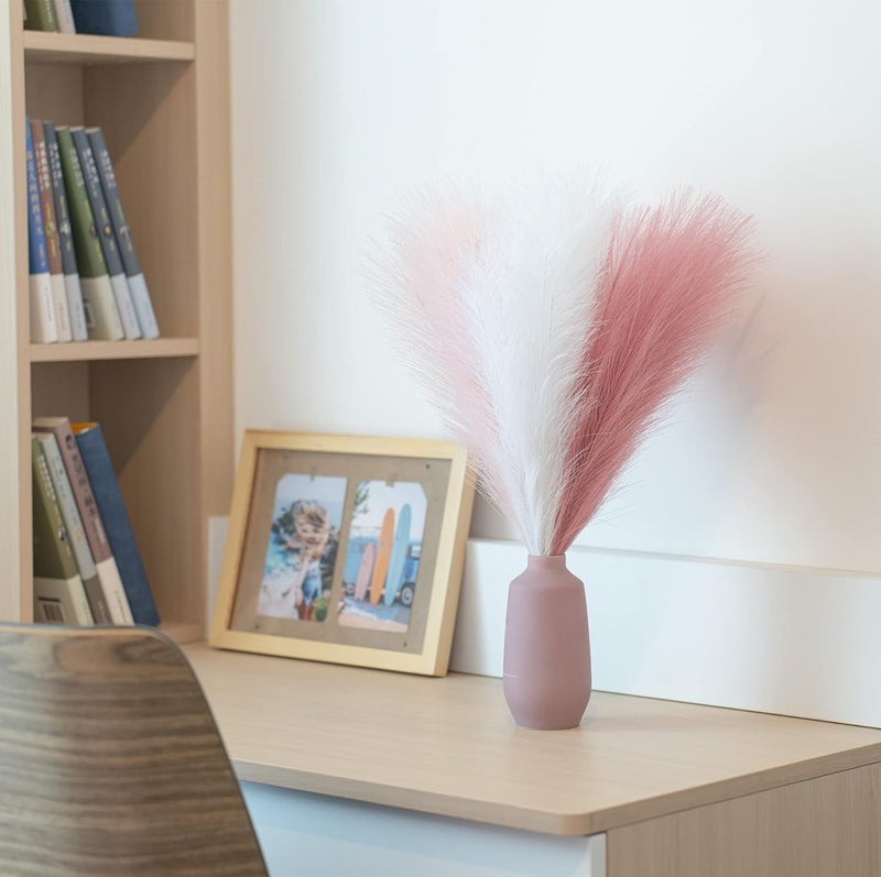 EVODIS Faux Pampas Grass Decor, 18"/45cm Artificial Pampas Grass Fluffy 6 Stem pompous Grass Flower Arrangement for Boho Home Wedding Decoration (Blush,Cream,Pink) - Image 4