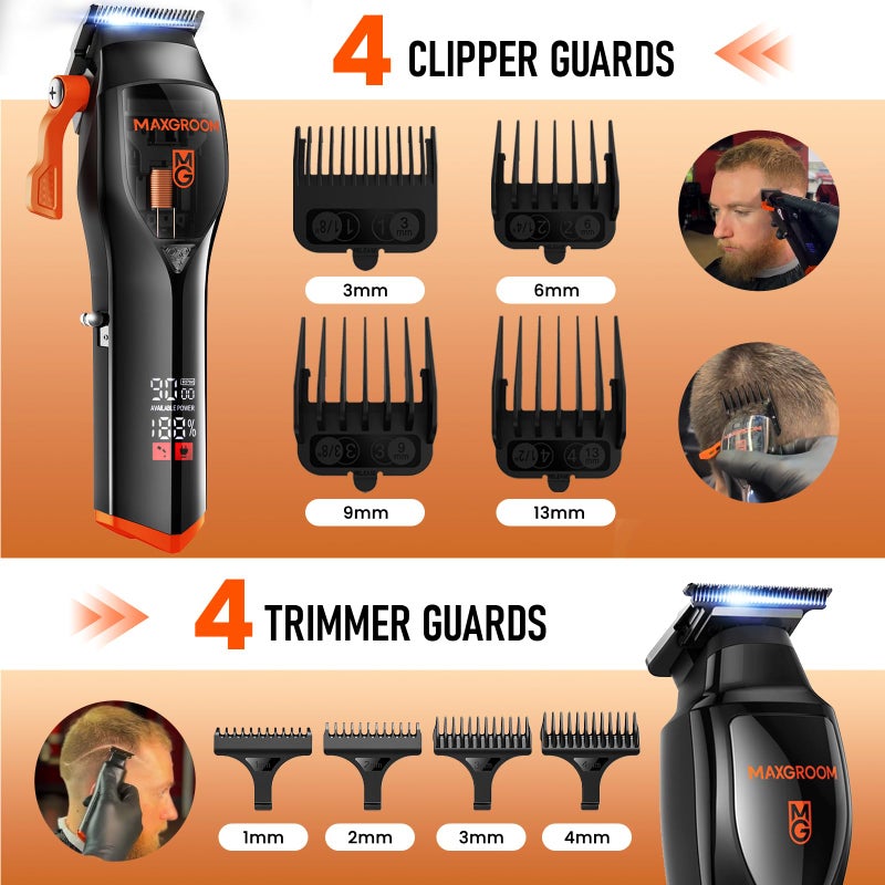 Maxgroom Professional Cordless Hair Clippers for Men with DLC Self-Sharped Blade, No Pulling or Snagging, Barber Clippers Fades Set, Electric Beard Trimmer, Foil Shaver, Hair Cutting Kit, Ideal Gift for Men - Image 4