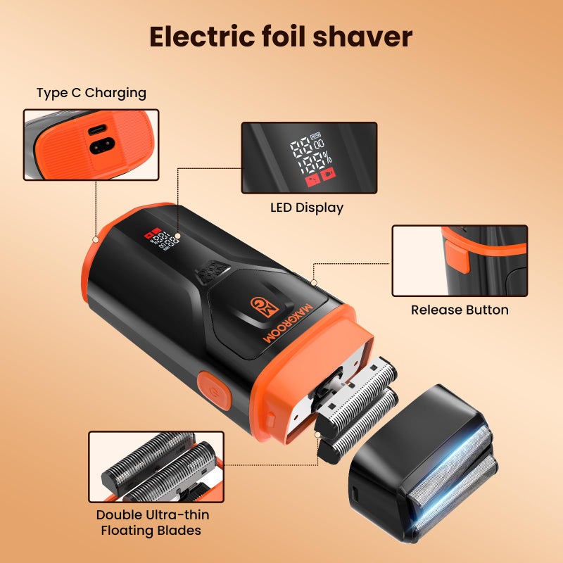 Maxgroom Professional Cordless Hair Clippers for Men with DLC Self-Sharped Blade, No Pulling or Snagging, Barber Clippers Fades Set, Electric Beard Trimmer, Foil Shaver, Hair Cutting Kit, Ideal Gift for Men - Image 3