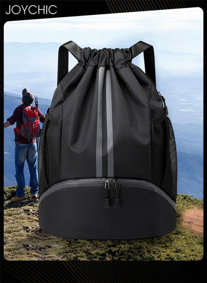 Joychic حقيبة ظهر رياضية بسحاب للسباحة وصالة الألعاب الرياضية للرجال والنساء مع حجرة للكرة والأحذية مقاومة للماء بسعة كبيرة لحقيبة رياضية خارجية - Image 1