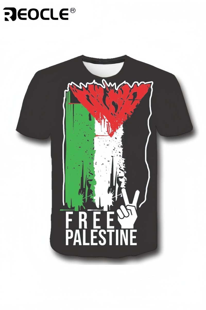 REOCLE Men's T-Shirt with Fashion Print Design