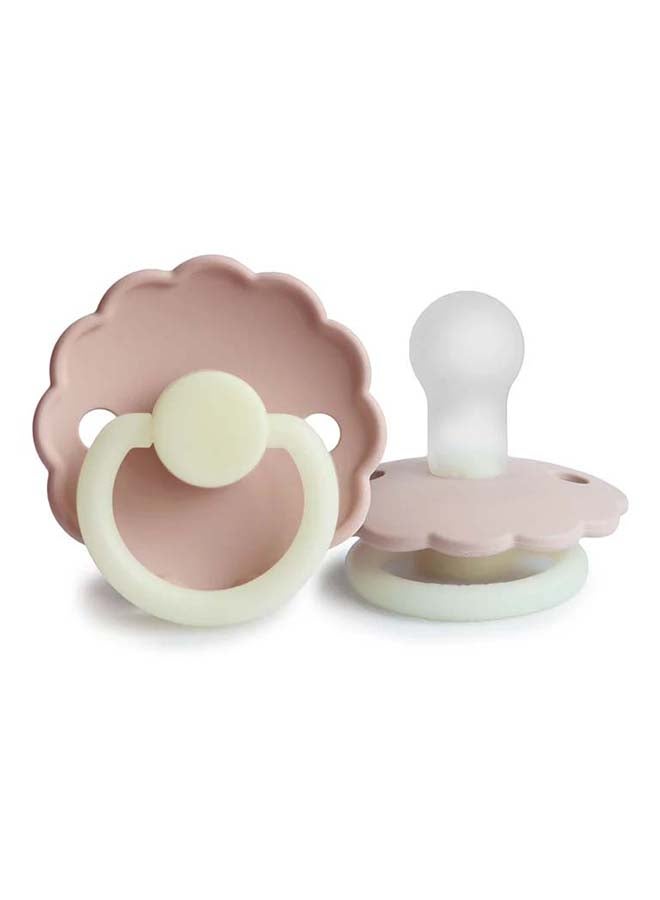 FRIGG Daisy Silicone Baby Pacifier  0-6M 1-Pack Blush Night - Size 1 - Image 2
