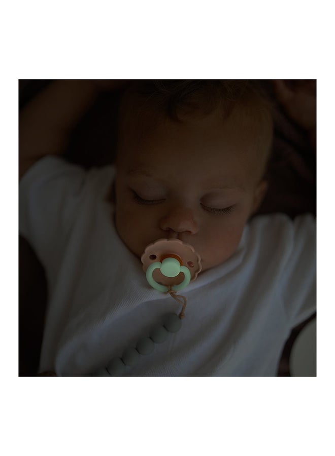 FRIGG Daisy Silicone Baby Pacifier  0-6M 1-Pack Blush Night - Size 1 - Image 4