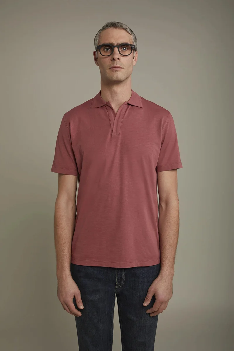 Doppelganger Men's short sleeve button-less polo - Antique Rose