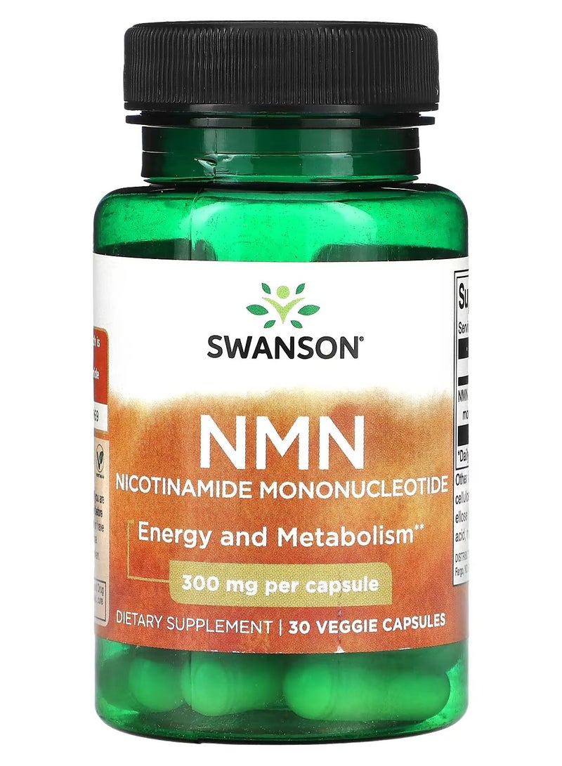 سوانسون، NMN، 300 ملغ، 30 كبسولة نباتية