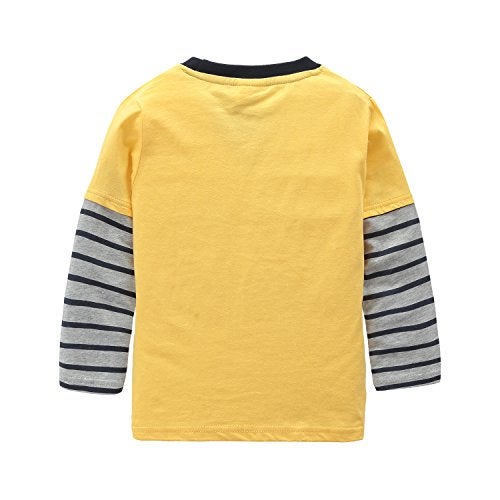 HowJoJo Boys Long Sleeve Cotton T-Shirts Monster Truck Shirt Graphic Tees Yellow Size 6/5-6 - Image 2