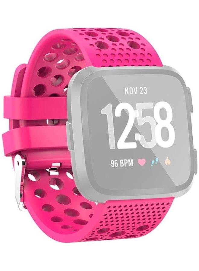 BGM Smart Watch Venting Circle Hole Wrist Strap Watchband For Fitbit Versa Rose Red - Image 1