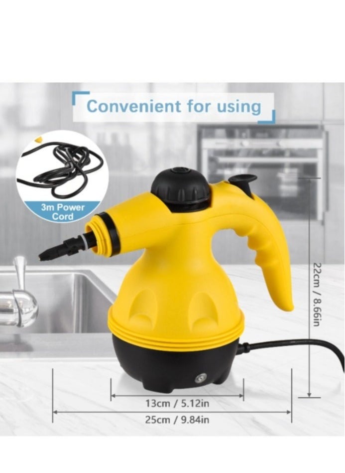 ACLIX Portable Handheld Steam Cleaner 1000W Multifunctional High Temperature Pressurized Steam Cleaning Machine with 9PCS Accessory for Kitchen Sofa Bathroom Car Window,2 Nylon and 1 Copper Brush  - Image 2