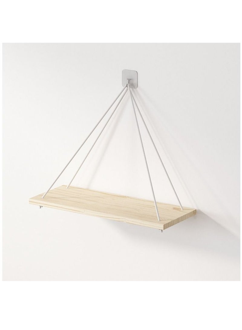 MIXDE 2 Pcs Modern Boho Style Triangle Floating Wooden Wall Hanging Shelves - Image 3