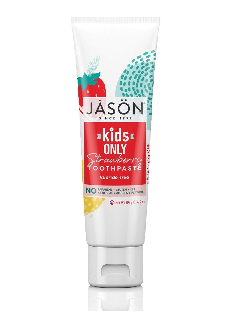 Jason Jason Kids Only Fluoride-Free Toothpaste, Strawberry, 4.2 Oz  - Image 1