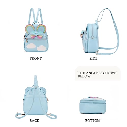 KL928 Girls Mini Backpack Bowknot Polka Dot Cute Small Daypacks Convertible Shoulder Bag Purse for Women - Image 5