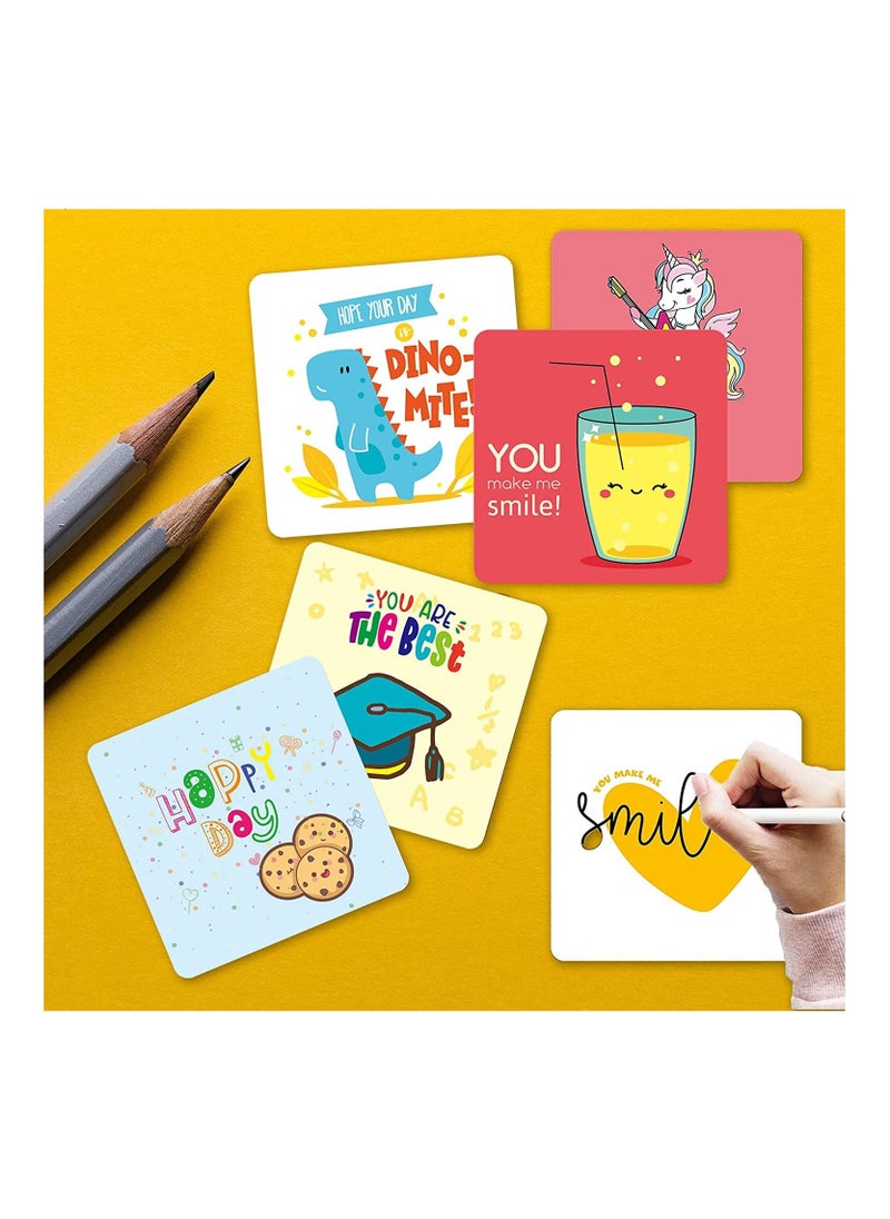 Generic - Lunch Box Notes for Kids, 60 Pcs Cute Positive Affirmation Cards Inspirational Motivational Cards Design for Kindergarten Boy’s and Girl’s Lunchbox,Back to School Gifts for Kids Students - Image 1