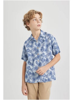 DeFacto Boy Oversize Fit Resort Neck Woven Short Sleeve Shirt  - Image 3