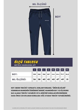 mmetalic Anthracite Men's Zipper Pocket Embroidery Detailed Straight Leg Casual Cut Sweatpants  - Image 4