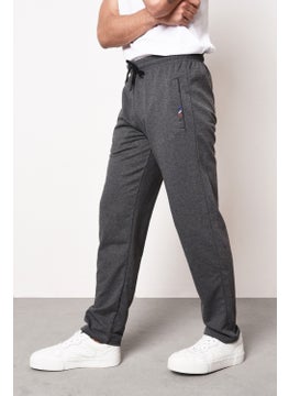 mmetalic Anthracite Men's Zipper Pocket Embroidery Detailed Straight Leg Casual Cut Sweatpants  - Image 1