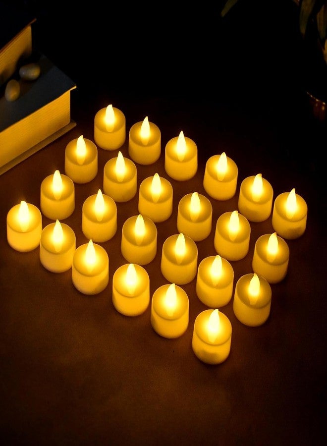 YBN Flameless & Smokeless Decorative Acrylic Tea Light Candles Led Light Candle for Gifting, Home Decor, Diwali, deepavali, Festival, Anniversary Birthday Decor, Rangoli Decor (Yellow) (6) - Image 1