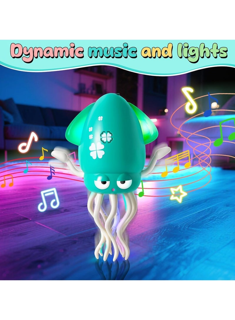 Dominy Dancing Octopus Toy, New Electric Auto-Avoid Crawling Octopus with LED & Music, Smart Interactive Auto-Wiggling Robotics, Creative Crazy 8-Leg Action Crawling Octopus (Green) - Image 2