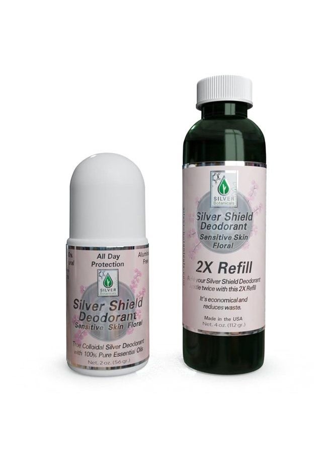 silver botanicals - Silver Shield Deodorant - Sensitive Skin Formula - Floral Scent | All Natural Colloidal Silver Deodorant (Roll-on, 2 oz.) - Image 1