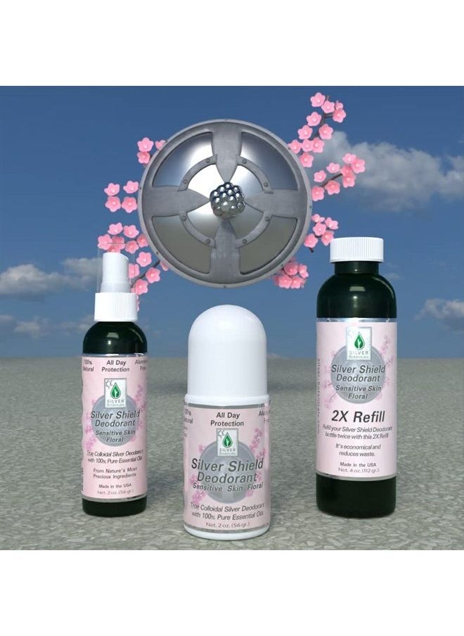 silver botanicals - Silver Shield Deodorant - Sensitive Skin Formula - Floral Scent | All Natural Colloidal Silver Deodorant (Roll-on, 2 oz.) - Image 1