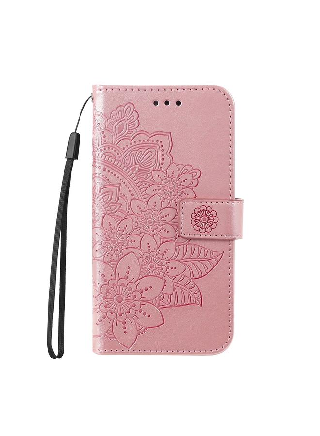 اس-توب جراب لهاتف Infinix Note 40 Pro 4G / 5G / Note 40 Pro+ جراب هاتف جلدي منقوش عليه زهور بسبع بتلات - Image 2