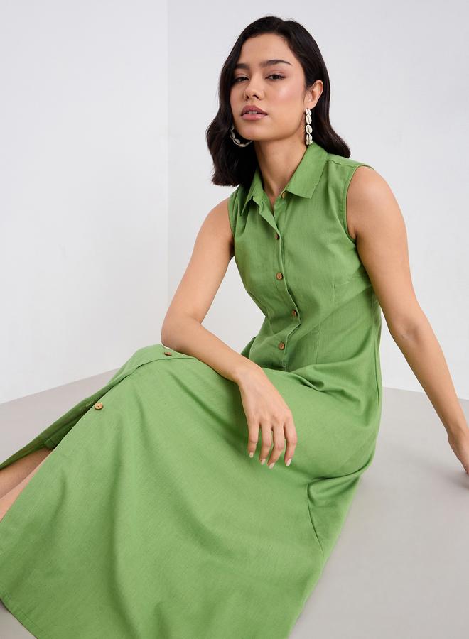 ستايلي فستان طويل بدون أكمام - Image 5