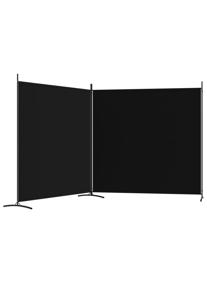 فيداكسل مقسم غرفة 2-ألواح أسود 348×180 سم قماش 350277 - Image 2