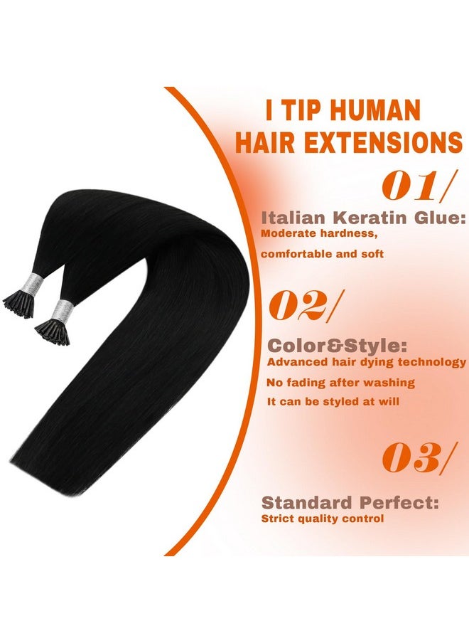 Sunny Hair Sunny I Tip Hair Extensions 50S I Tips Real Hair Extension Pre Bonded Itips Human Hair Extensions Black Itip Remy Hair Extensions Black Hair Extensions 50G 22Inch  - Image 3