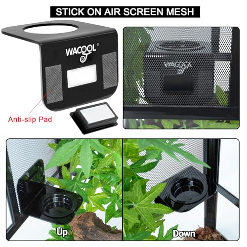 WACOOL Magnetic Reptile Ledge 2PACK, Acrylic Gecko Feeding Ledges with 6PCS Cups, Reptile Food Water Feeder Dish for Geckos Iguana Chameleon Pets - Image 4