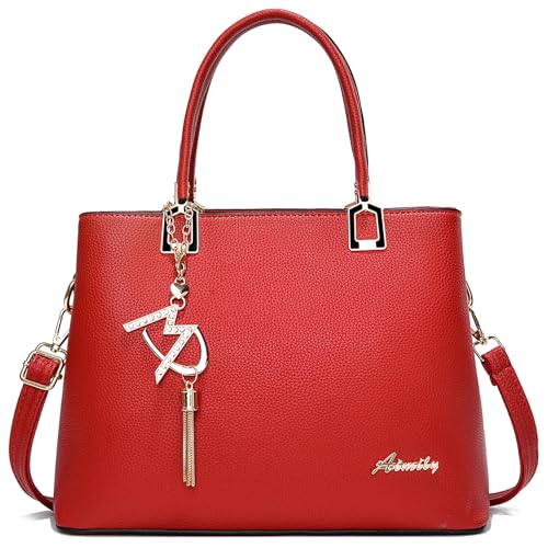ToLFE Crossbody Purses and Handbags for Women PU Leather Tote Top Handle Satchel Shoulder Bags (Liz Red) - Image 2