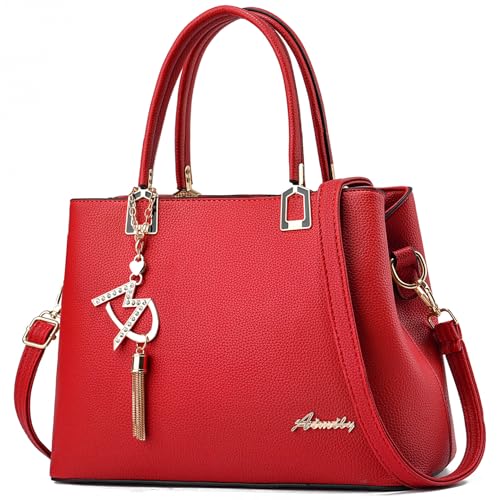 ToLFE Crossbody Purses and Handbags for Women PU Leather Tote Top Handle Satchel Shoulder Bags (Liz Red) - Image 1