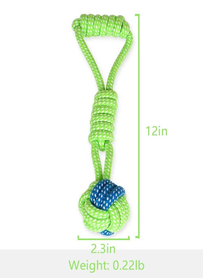Sunglow Dog Toy Interactive Chewing Rope Ball Toys Natural Cotton Washable Durable Tug of War for Small Medium Dogs Puppies Training Playing Teeth Cleaning (Drop Ball) - Image 2