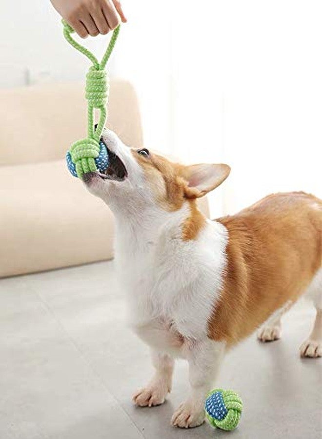 Sunglow Dog Toy Interactive Chewing Rope Ball Toys Natural Cotton Washable Durable Tug of War for Small Medium Dogs Puppies Training Playing Teeth Cleaning (Drop Ball) - Image 3