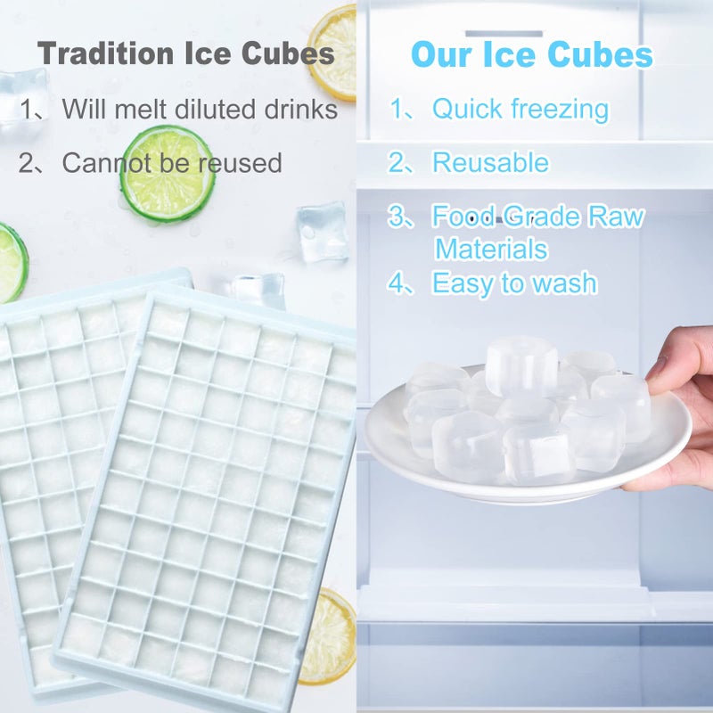 VOGVOG 80 Pack Reusable Ice Cube For Drinks  Transparent Square Plastic Ice Cubes Without Diluting Bpa Free  Refreezable Ice Cubes For Coffee  Wine  Whiskey  Cocktails - Image 3