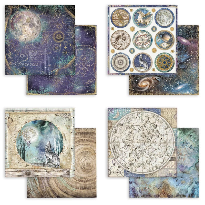 STAMPERIA INTERNATIONAL, KFT PAPER PAD 8X8 10PK COSMOS, 20.3 x 20.3 (8" x 8"), Multicoloured - Image 1