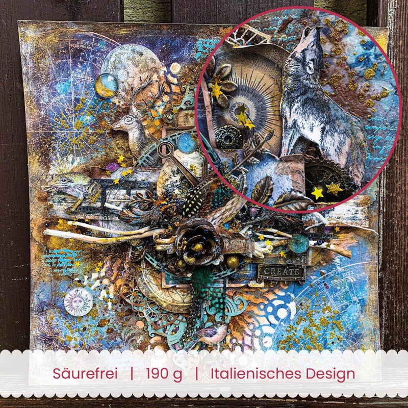 STAMPERIA INTERNATIONAL, KFT PAPER PAD 8X8 10PK COSMOS, 20.3 x 20.3 (8" x 8"), Multicoloured - Image 3