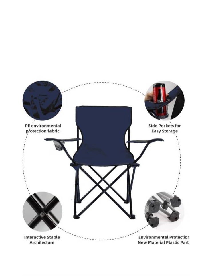 ARNOTEC كرسي تخييم قابل للطي مع حقيبة حمل - كرسي خارجي خفيف الوزن للتخييم، الشاطئ، المشي، النزهات والرياضة - إطار فولاذي قوي، سعة 300 رطل، دعم كامل للظهر - Image 4